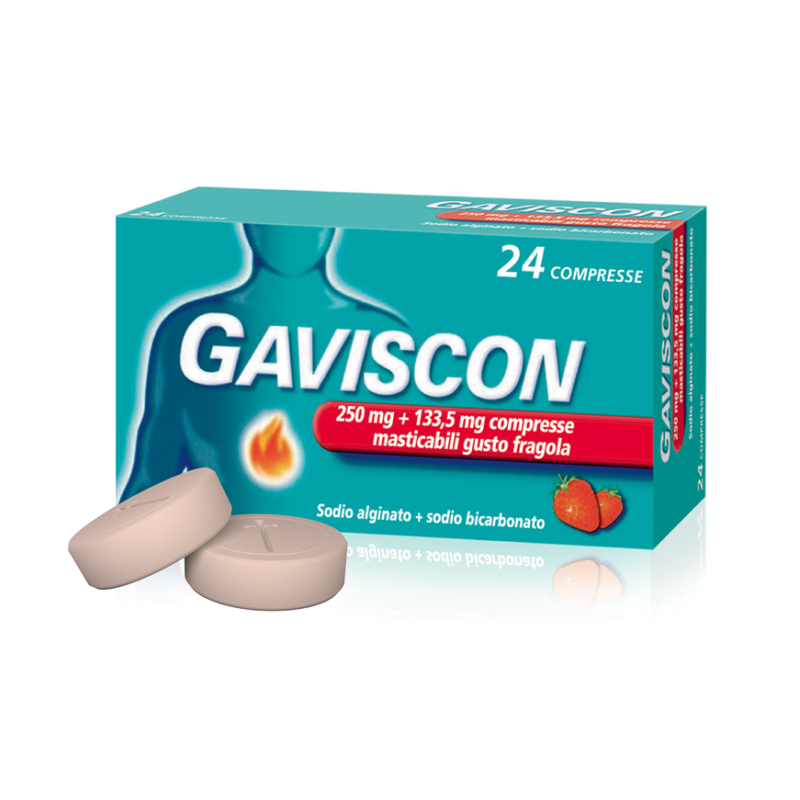 Gaviscon - FRAGOLA 24 compresse 250+133,5 mg