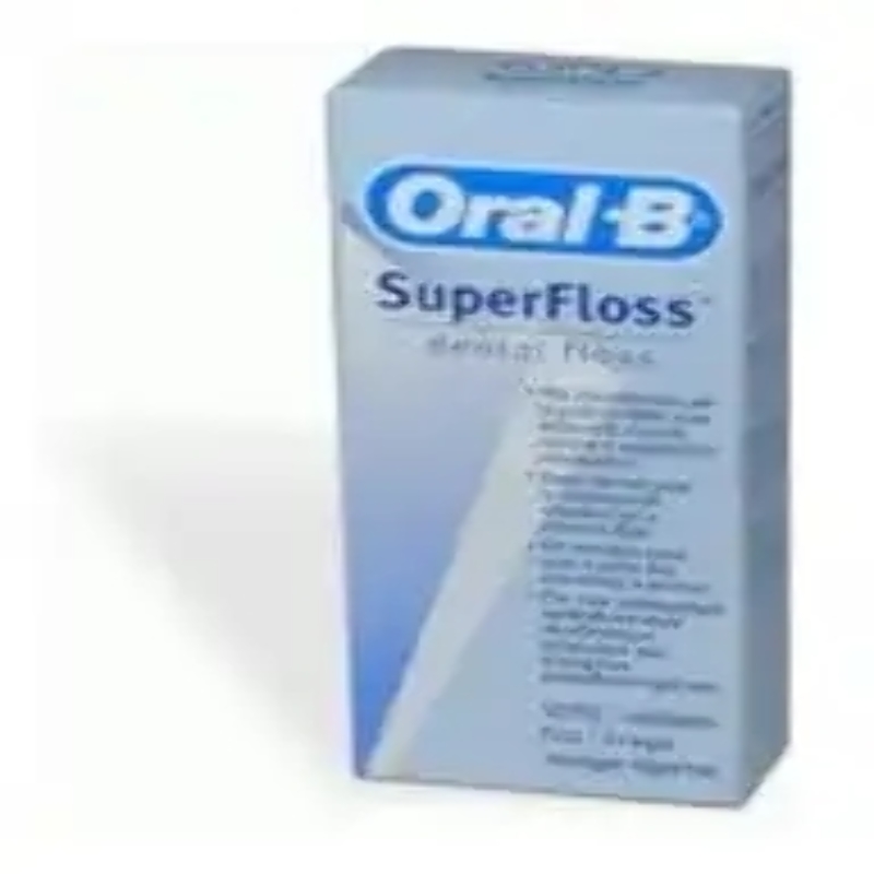 Oral- B - FILO INTERDENTALE SUPERFLOSS ESTREMITÀ RIGIDA + FILO SPUGNOSO + FILO STANDARD 50 pezzi