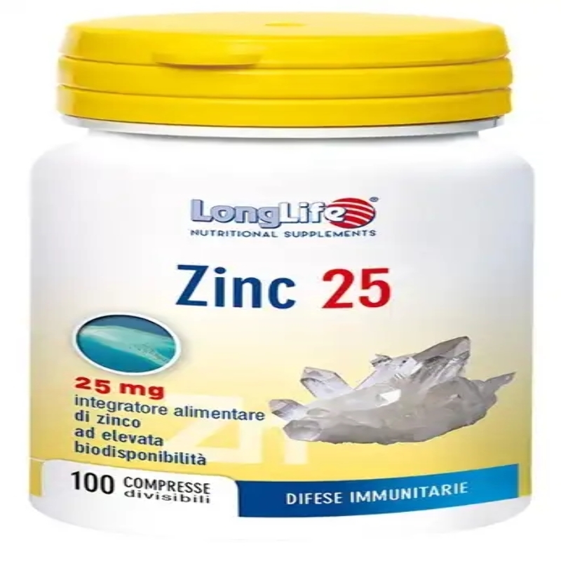 LONGLIFE ZINC 25 MG 100 COMPRESSE